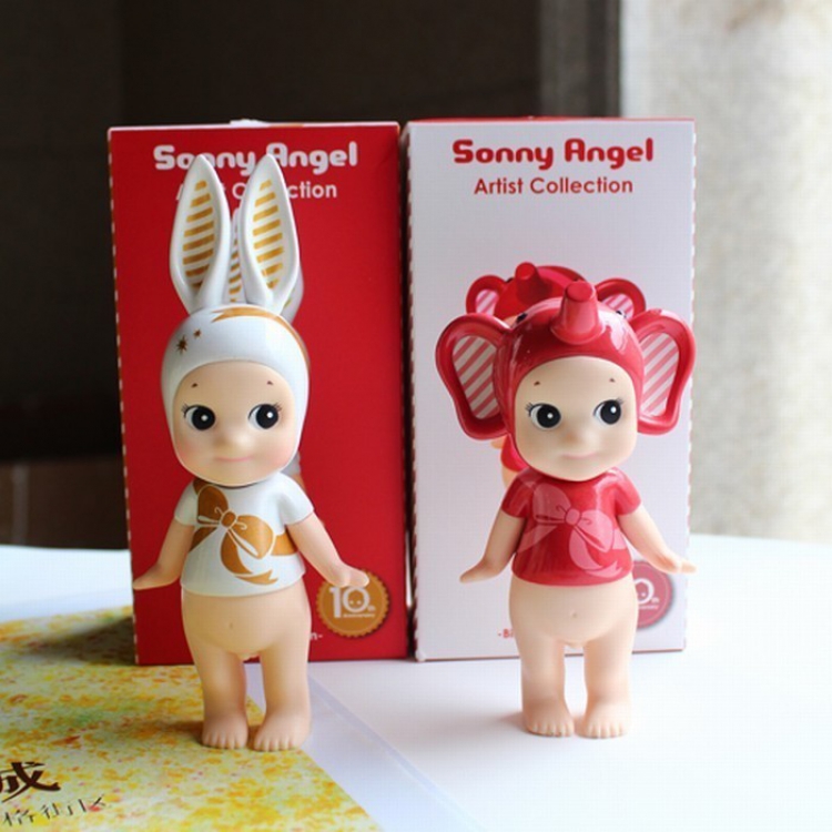 Sonny Angel BB doll Fuxing ribbon series a set of 2 models Blind box independent packaging Figure Decoration 7-9CM