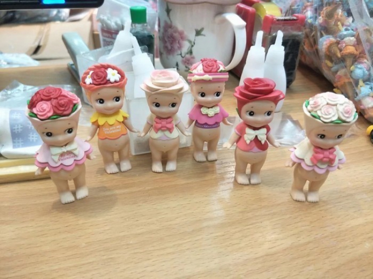 Sonny Angel BB doll Flowers series a set of 6 models Blind box independent packaging Figure Decoration 7-9CM