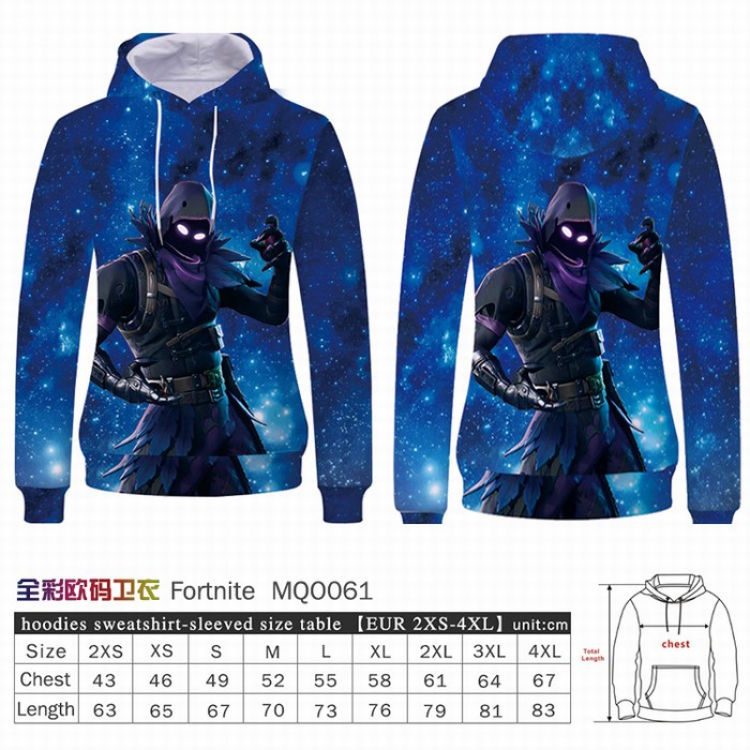 Fortnite Full Color Patch pocket Sweatshirt Hoodie EUR SIZE 9 sizes from XXS to XXXXL MQO61