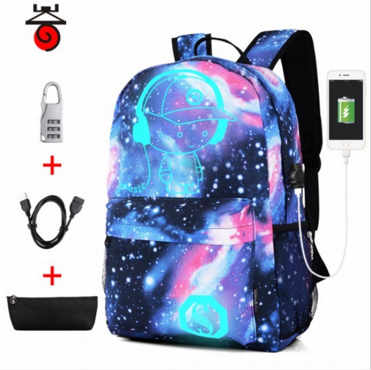 Music kid USB Pencil case Anti-theft lock Oxford cloth backpack price for 3 pcs