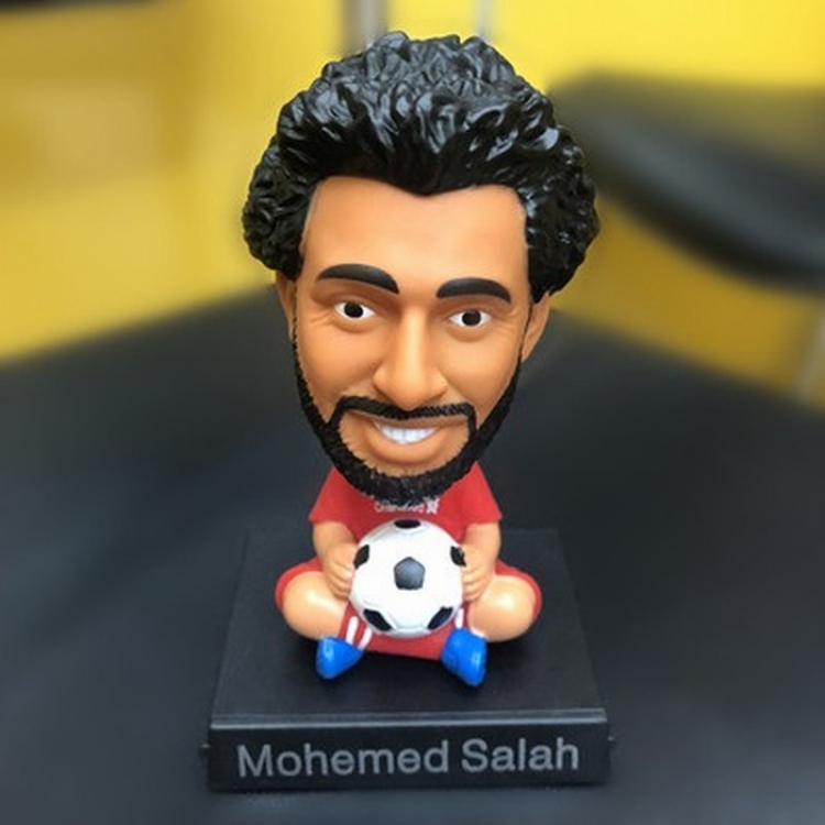 Mohamed Salah Football club star Character shape shaking headBoxed Figure Decoration 12CM