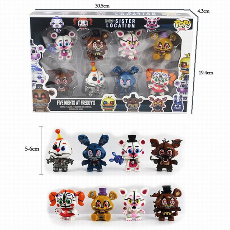Five Nights at Freddy a set of 8 models Boxed Figure Decoration price for 3 sets 5-6.5CM 0.23KG