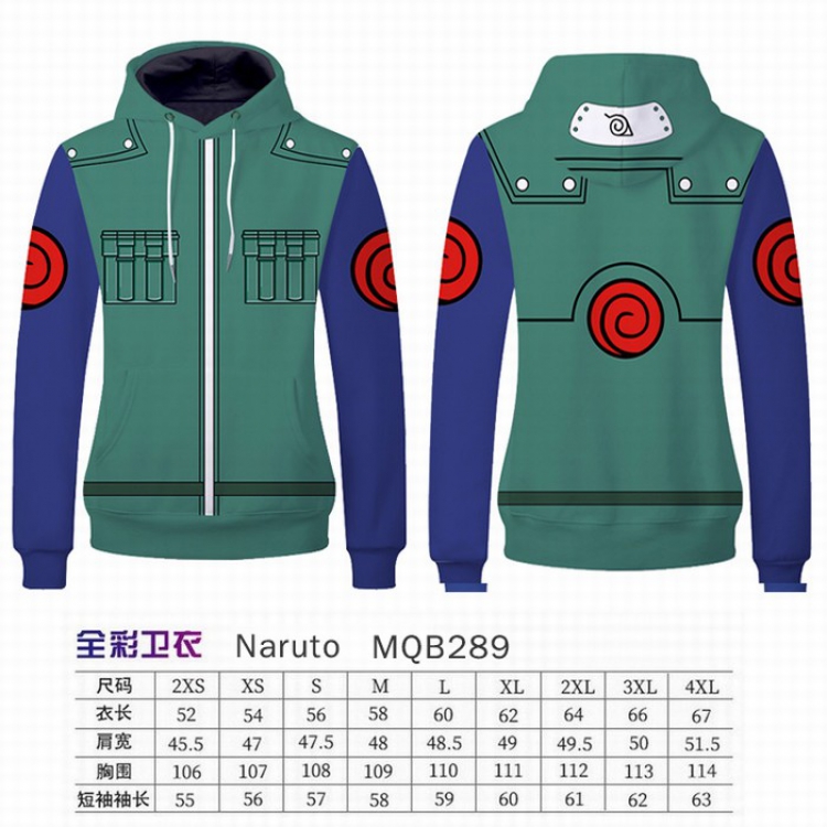 Naruto Full Color Long sleeve Patch pocket Sweatshirt Hoodie 9 sizes from XXS to XXXXL MQB289