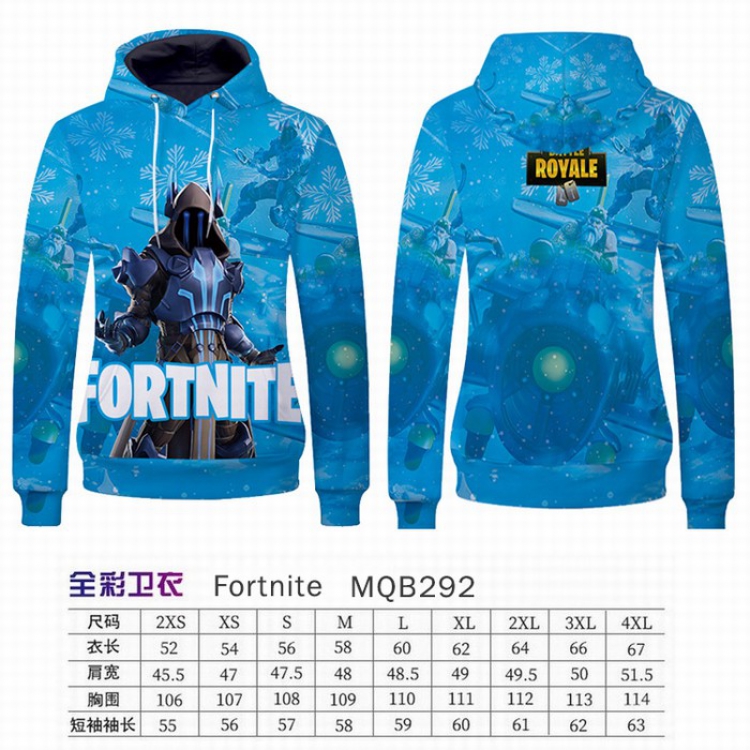 Fortnite Full Color Long sleeve Patch pocket Sweatshirt Hoodie 9 sizes from XXS to XXXXL MQB292