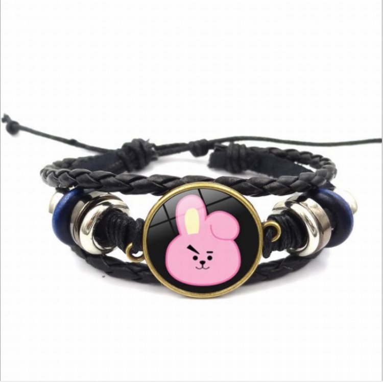 BTS BT21 Multilayer woven leather bracelet price for 5 pcs 26CM 15G Style H