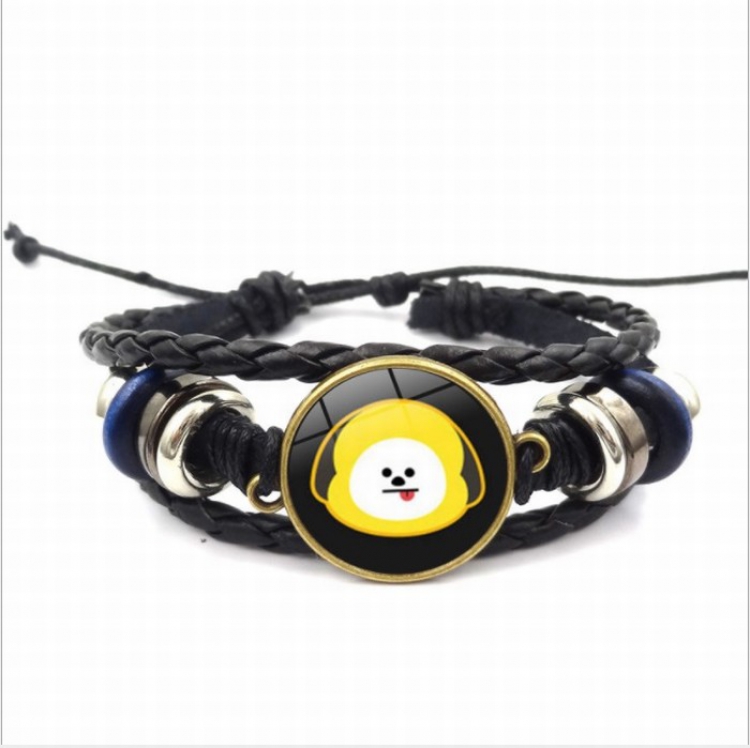 BTS BT21 Multilayer woven leather bracelet price for 5 pcs 26CM 15G Style G