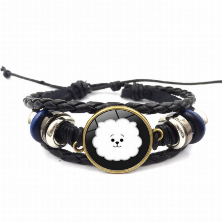 BTS BT21 Multilayer woven leather bracelet price for 5 pcs 26CM 15G Style F