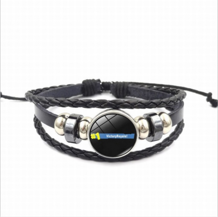 Fortnite XSWX0382-11 Multilayer woven leather bracelet price for 5 pcs 26CM 15G