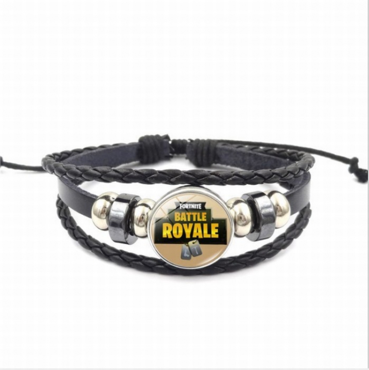 Fortnite XSWX0382-1 Multilayer woven leather bracelet price for 5 pcs 26CM 15G