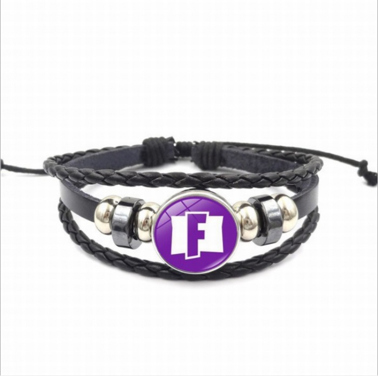 Fortnite XSWX0382-16 Multilayer woven leather bracelet price for 5 pcs 26CM 15G