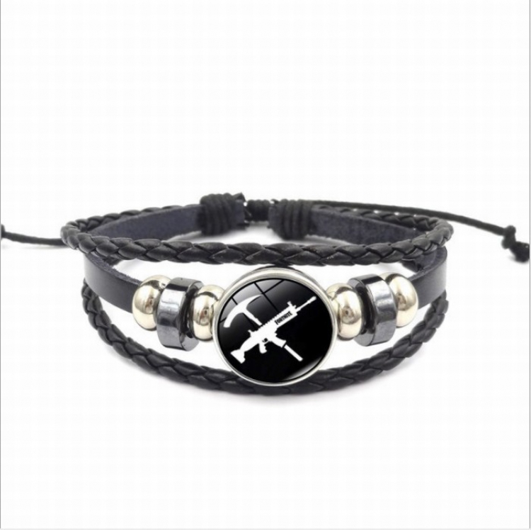 Fortnite XSWX0382-2 Multilayer woven leather bracelet price for 5 pcs 26CM 15G