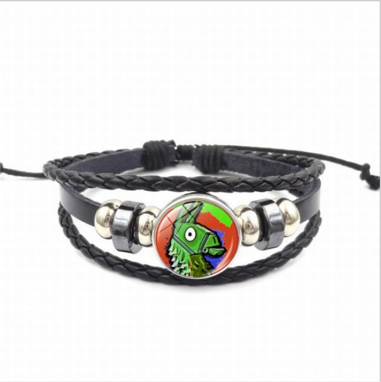 Fortnite XSWX0382-3 Multilayer woven leather bracelet price for 5 pcs 26CM 15G