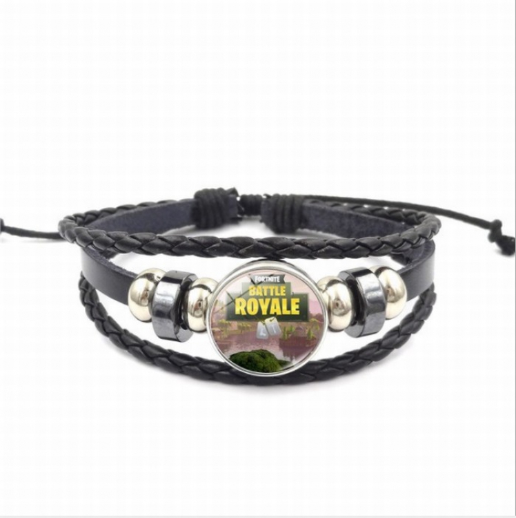 Fortnite XSWX0382-7 Multilayer woven leather bracelet price for 5 pcs 26CM 15G