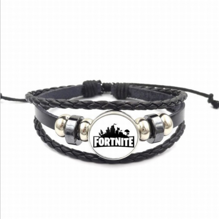 Fortnite XSWX0382-6 Multilayer woven leather bracelet price for 5 pcs 26CM 15G
