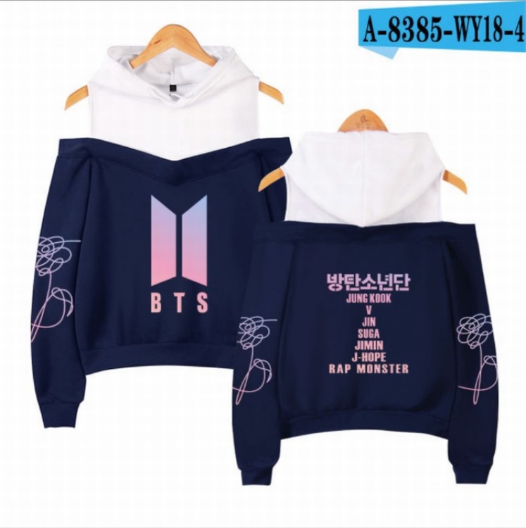 BTS Women's Printed loose long sleeve Hoodie off shoulder price for 2 pcs XS-S-M-L-XL-XXL preorder 3 days Style D