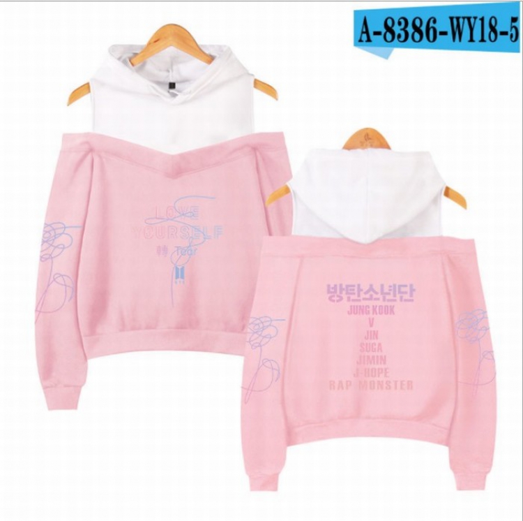 BTS Women's Printed loose long sleeve Hoodie off shoulder price for 2 pcs XS-S-M-L-XL-XXL preorder 3 days Style E