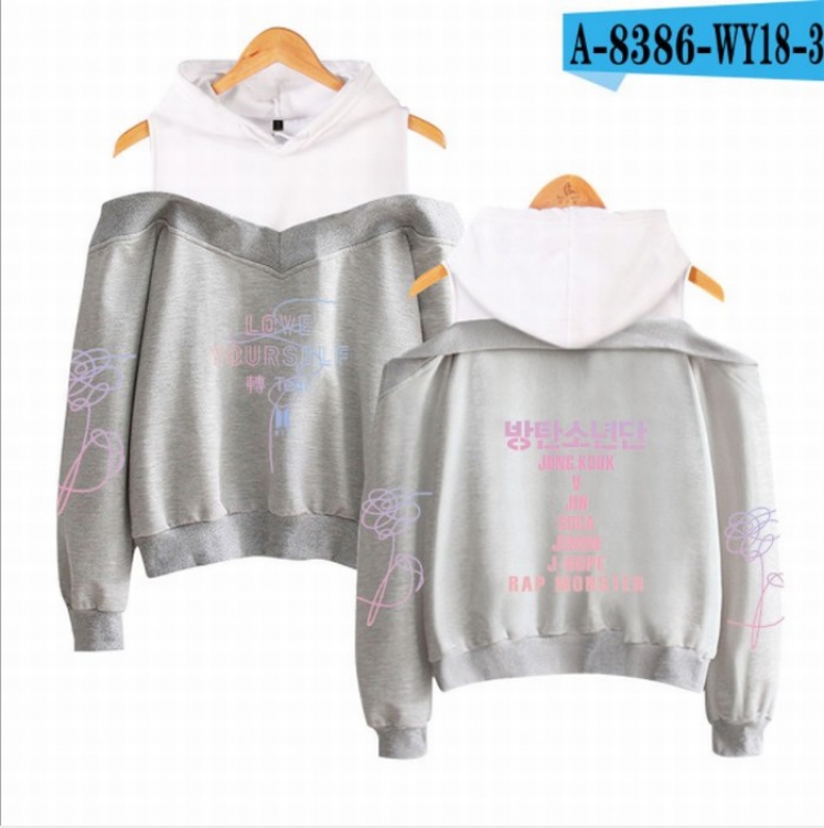 BTS Women's Printed loose long sleeve Hoodie off shoulder price for 2 pcs XS-S-M-L-XL-XXL preorder 3 days Style G