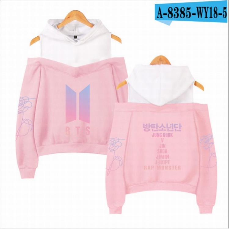 BTS Women's Printed loose long sleeve Hoodie off shoulder price for 2 pcs XS-S-M-L-XL-XXL preorder 3 days Style F