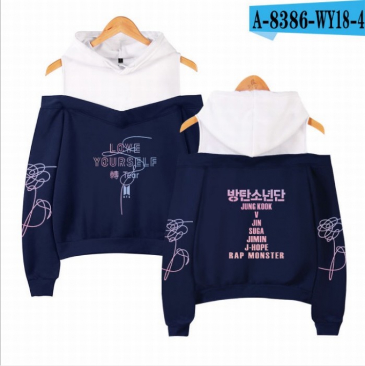 BTS Women's Printed loose long sleeve Hoodie off shoulder price for 2 pcs XS-S-M-L-XL-XXL preorder 3 days Style C