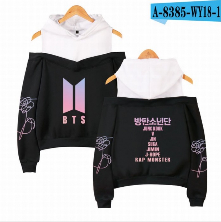 BTS Women's Printed loose long sleeve Hoodie off shoulder price for 2 pcs XS-S-M-L-XL-XXL preorder 3 days Style B