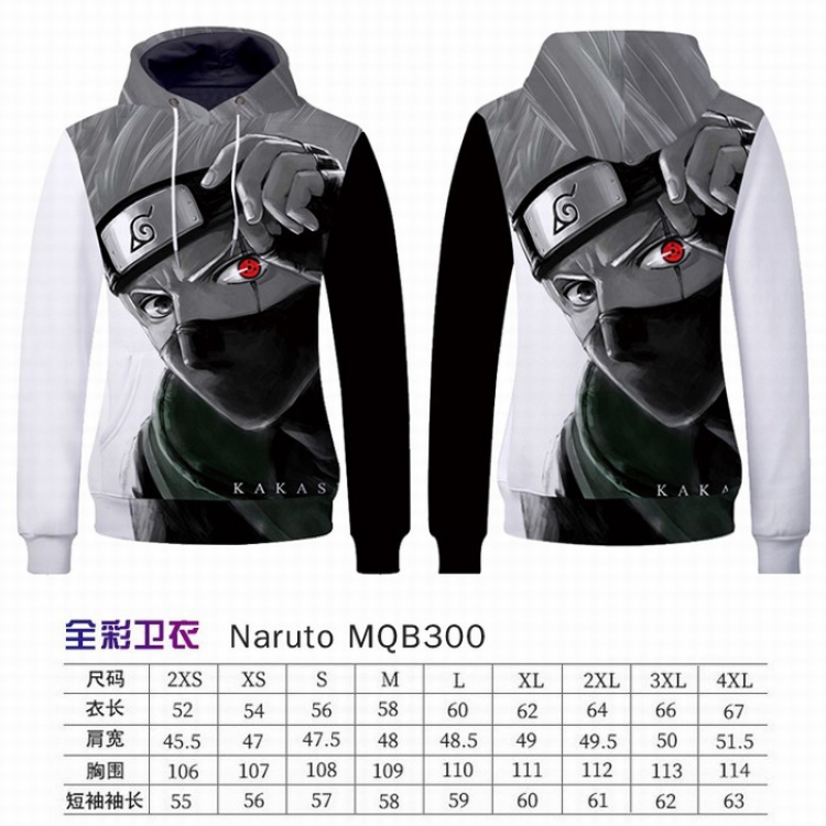 Naruto Full Color Long sleeve Patch pocket Sweatshirt Hoodie 9 sizes from XXS to XXXXL MQB300