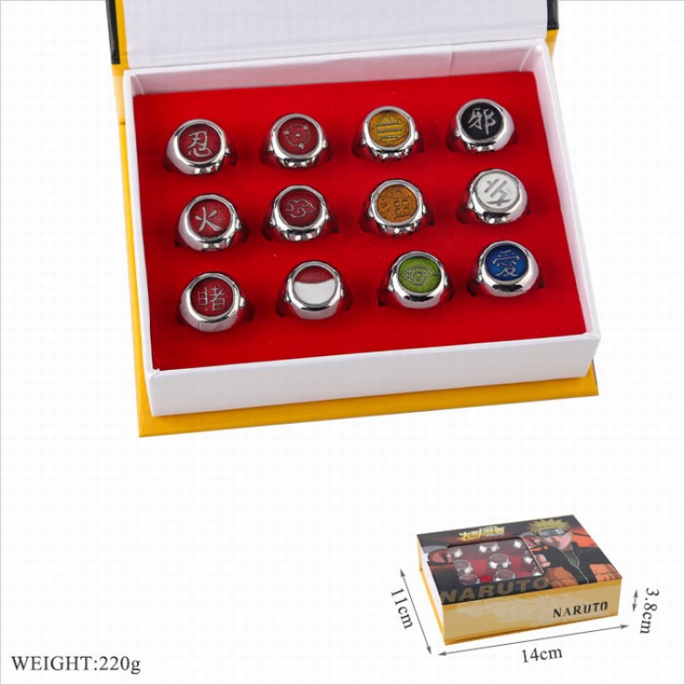 Naruto Ring a set of 12 Boxed suit 220G