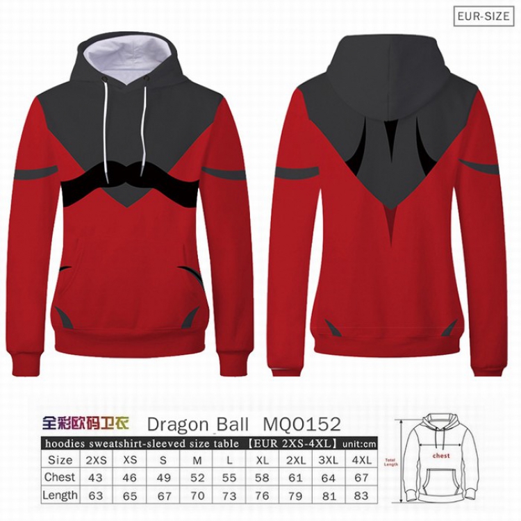 DRAGON BALL Full Color Patch pocket Sweatshirt Hoodie EUR SIZE 9 sizes from XXS to XXXXL MQO0152