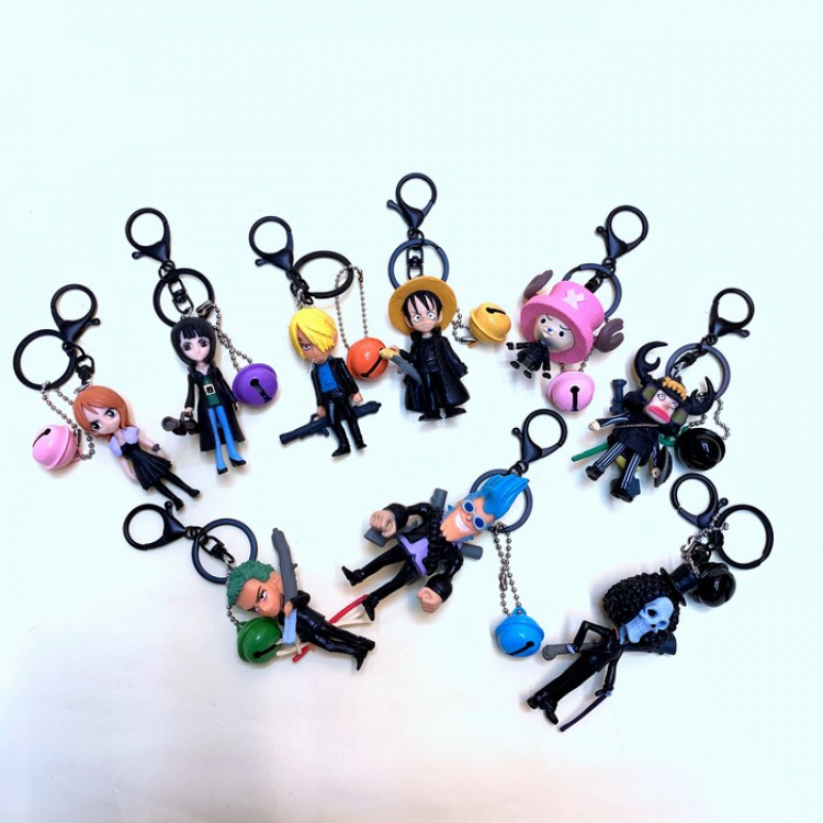 One Piece Cartoon color buckle Keychain pendant price for 9 pcs Style B