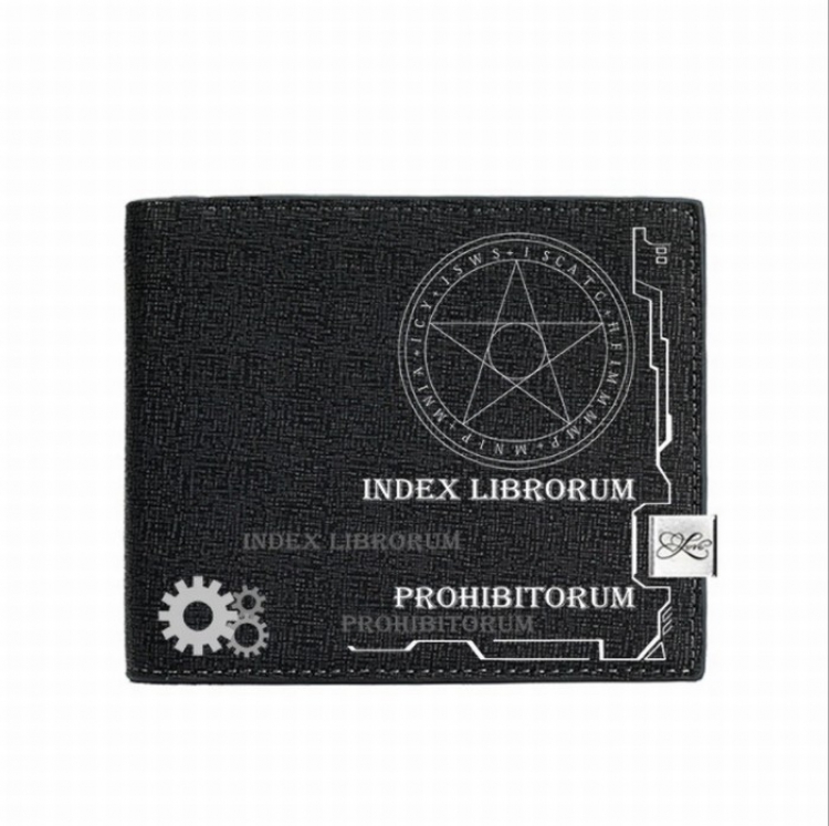 Magical banned book Short black Premium version Leather wallet Purse 12X10CM Style C