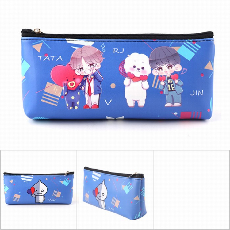 BTS BT21 V JIN Zipper PU pencil case 20X9CM 20G