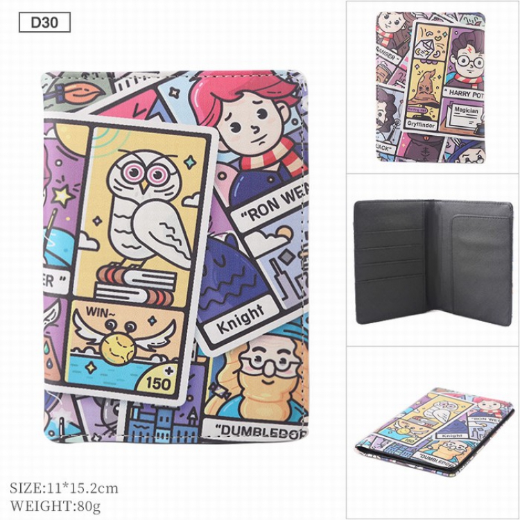 Cute cartoon PU leather multi-function travel ticket holder passport protector D-30