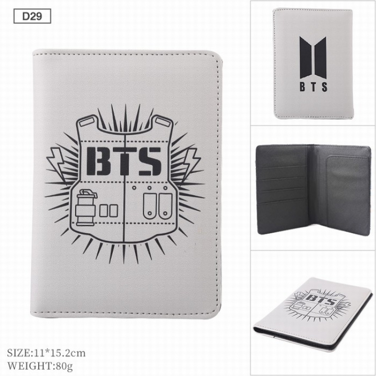 BTS PU leather multi-function travel ticket holder passport protector D29