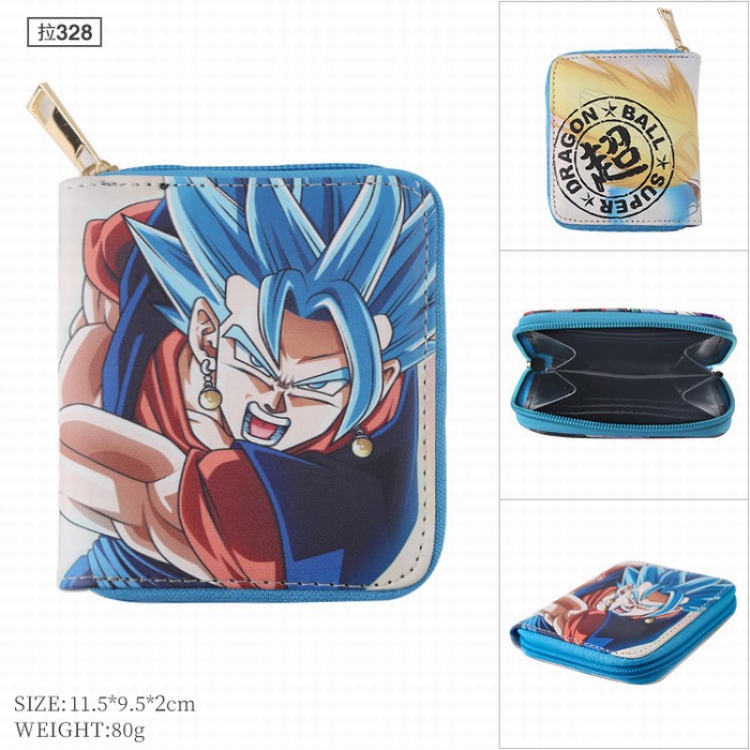 Dragon Ball PU twill two fold short zipper Wallet Purse 328