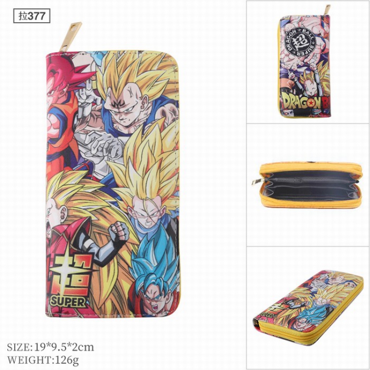 Dragon Ball PU leather color zipper long Wallet Purse 377