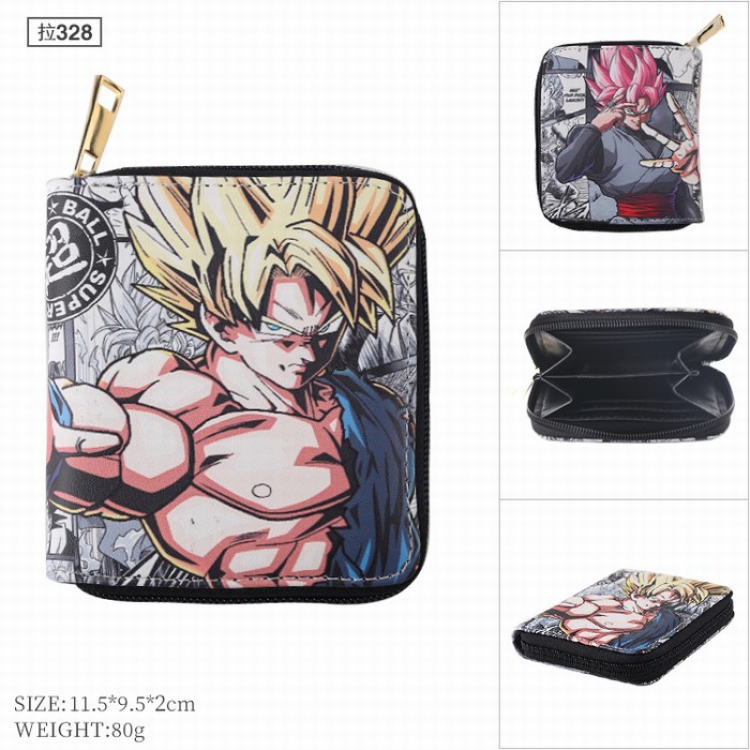 Dragon Ball PU twill two fold short zipper Wallet Purse 328