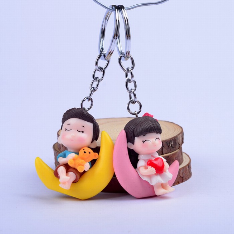 Cute Q version cartoon character Couple Keychain pendant price for 2 pcs Style 17