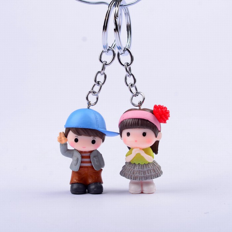 Cute Q version cartoon character Couple Keychain pendant price for 2 pcs Style 13