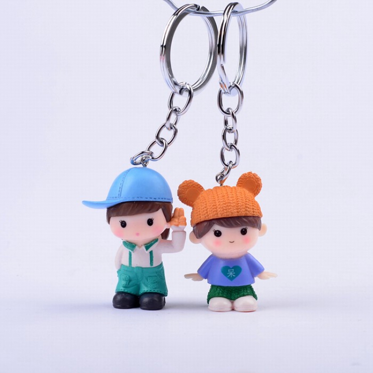 Cute Q version cartoon character Couple Keychain pendant price for 2 pcs Style 8