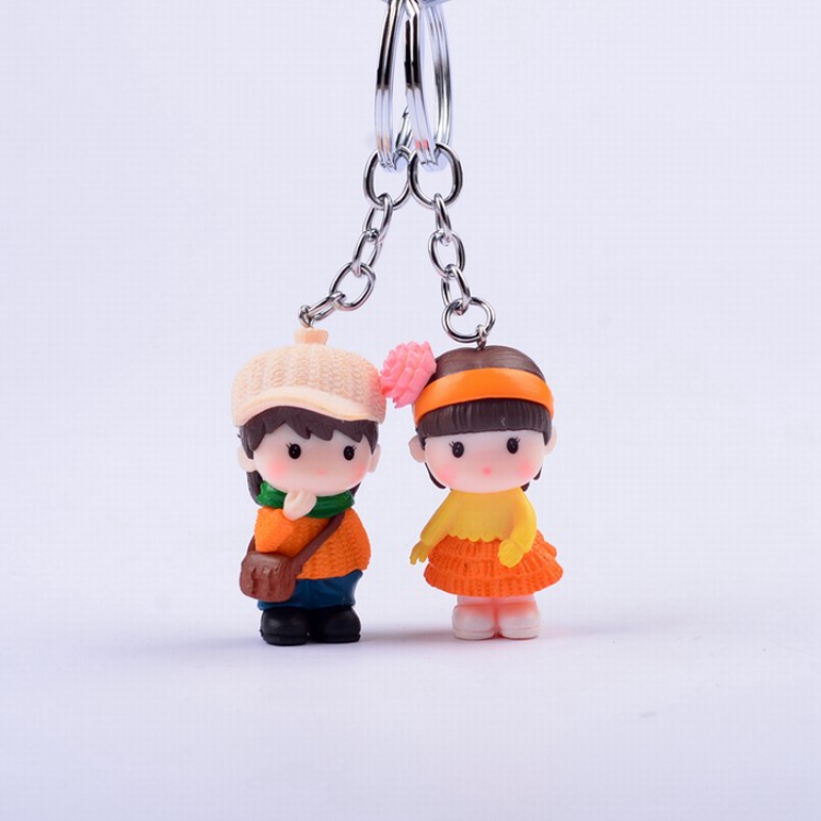 Cute Q version cartoon character Couple Keychain pendant price for 2 pcs Style 1