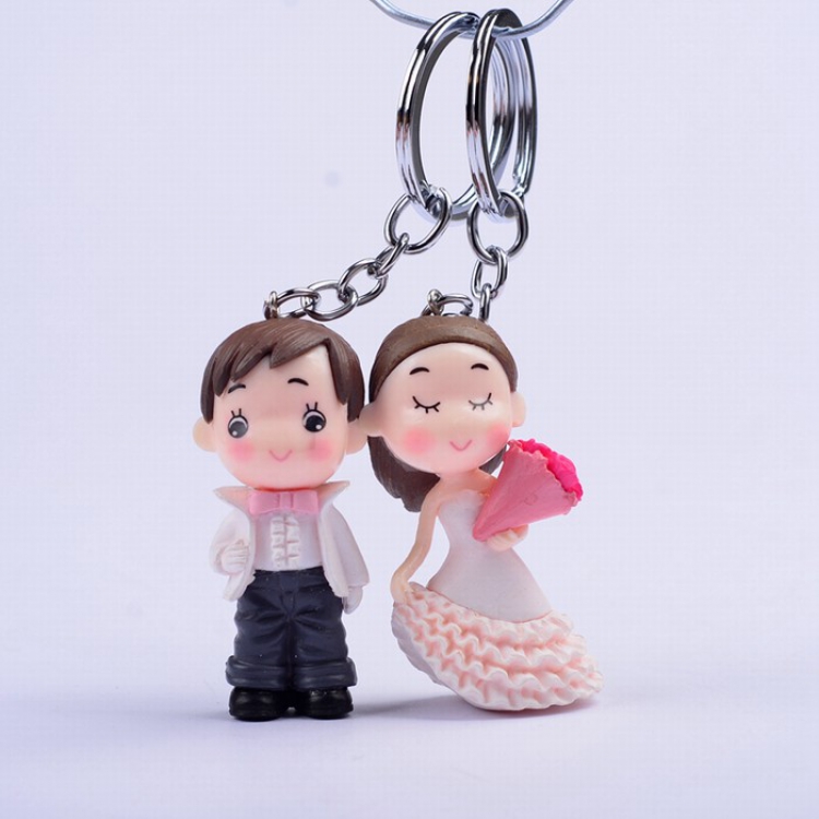 Cute Q version cartoon character Couple Keychain pendant price for 2 pcs Style 2