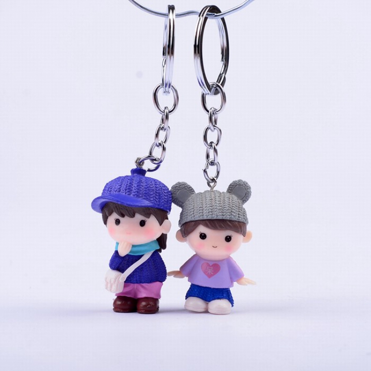 Cute Q version cartoon character Couple Keychain pendant price for 2 pcs Style P