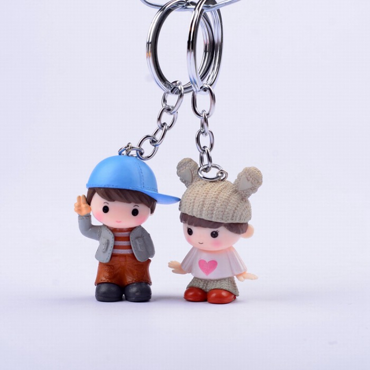 Cute Q version cartoon character Couple Keychain pendant price for 2 pcs Style R