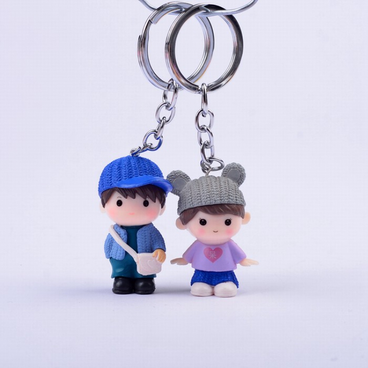 Cute Q version cartoon character Couple Keychain pendant price for 2 pcs Style O