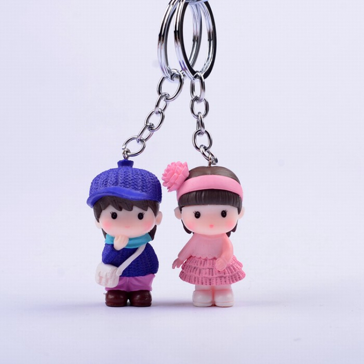 Cute Q version cartoon character Couple Keychain pendant price for 2 pcs Style J