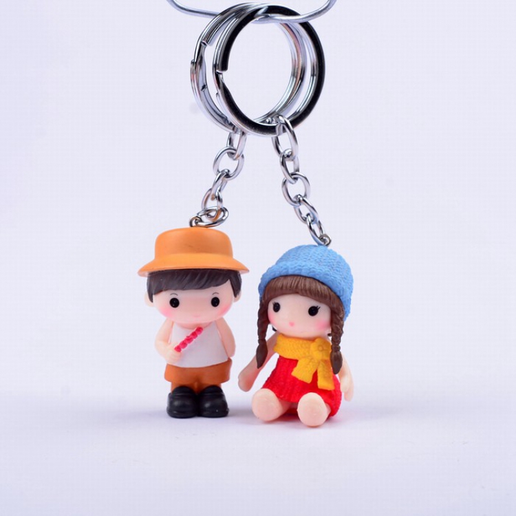 Cute Q version cartoon character Couple Keychain pendant price for 2 pcs Style I