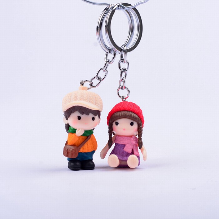 Cute Q version cartoon character Couple Keychain pendant price for 2 pcs Style G