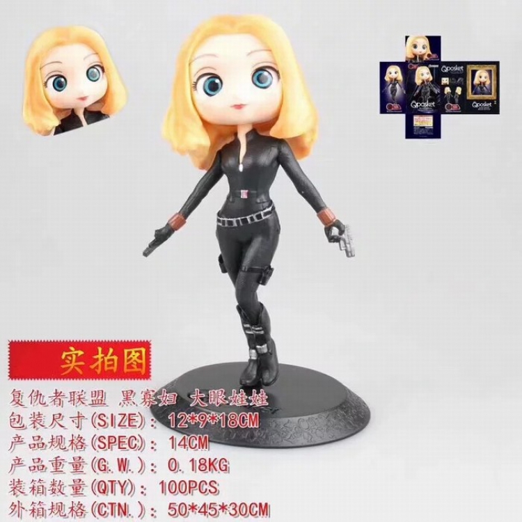 The avengers allianc Black Widow Big eye doll series Boxed Figure Decoration 14CM a box of 100