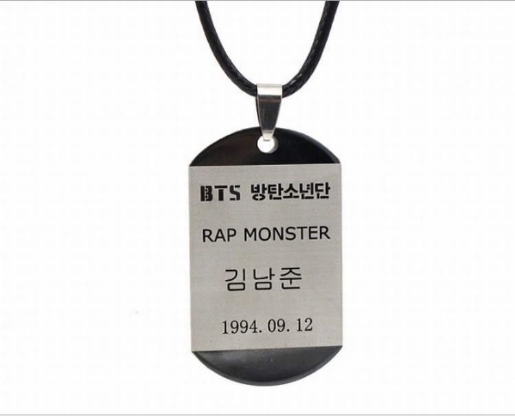 BTS stainless steel Square card Necklace pendant price for 5 pcs 4.5X2.7CM 23G Style E