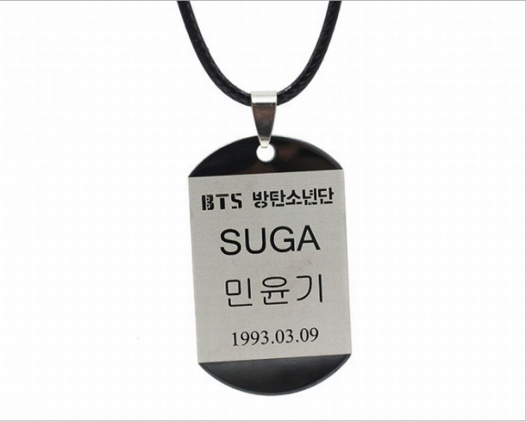 BTS stainless steel Square card Necklace pendant price for 5 pcs 4.5X2.7CM 23G Style D