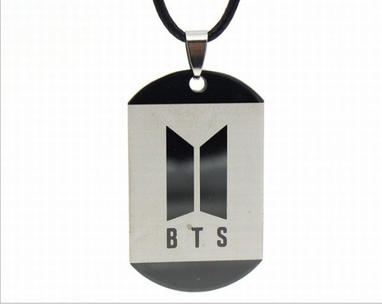 BTS stainless steel Square card Necklace pendant price for 5 pcs 4.5X2.7CM 23G Style B